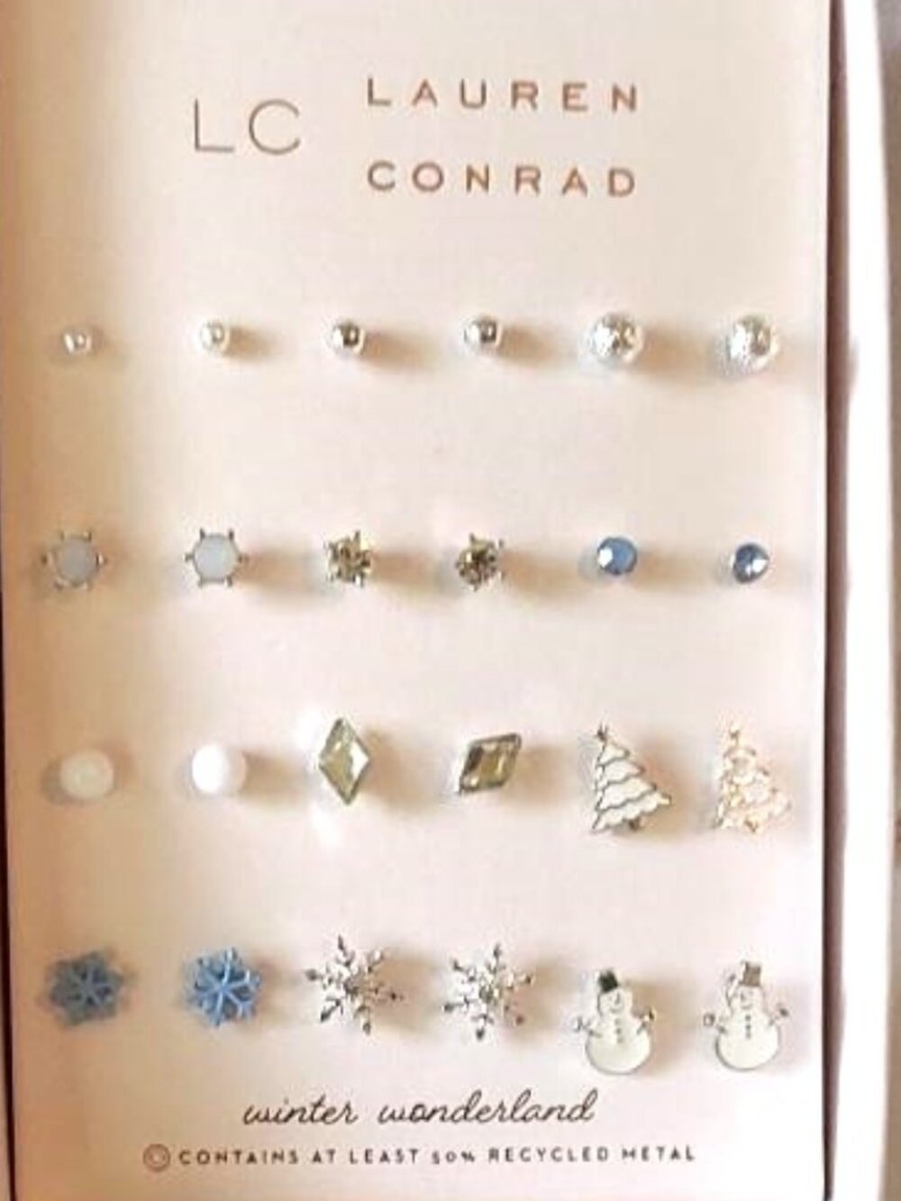 LC Lauren Conrad Winter Wonderland 12-piece Silver Tone Stud Earring Set